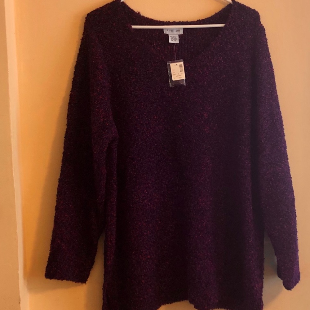 Soft Loop Yarn Pink/Purple Marled Sweater 14/16